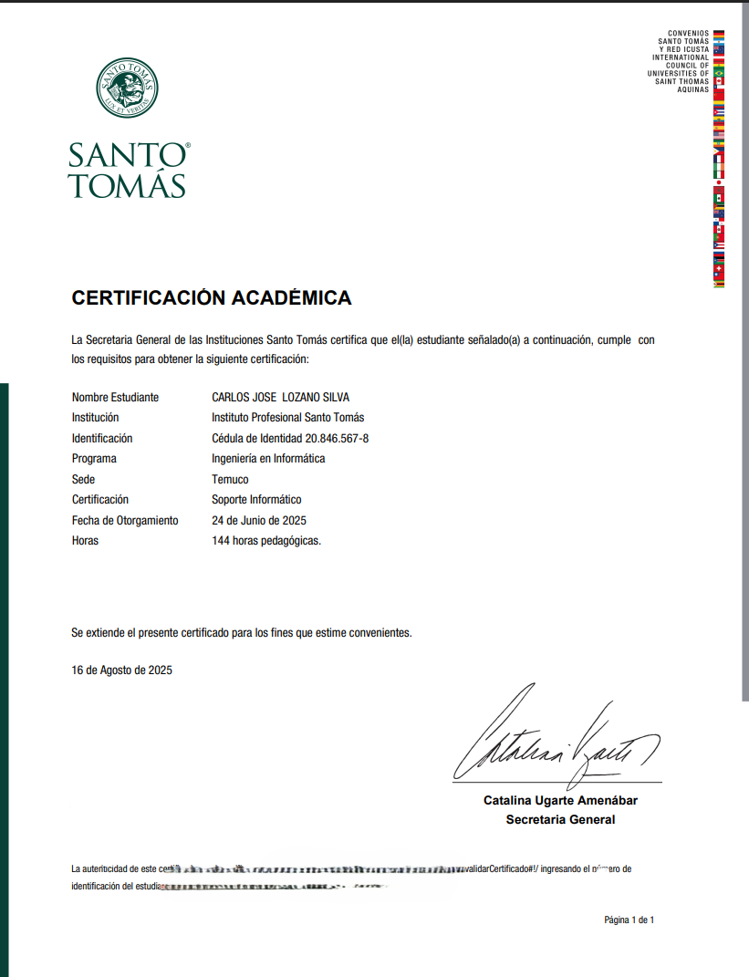 Certificado Soporte Informático